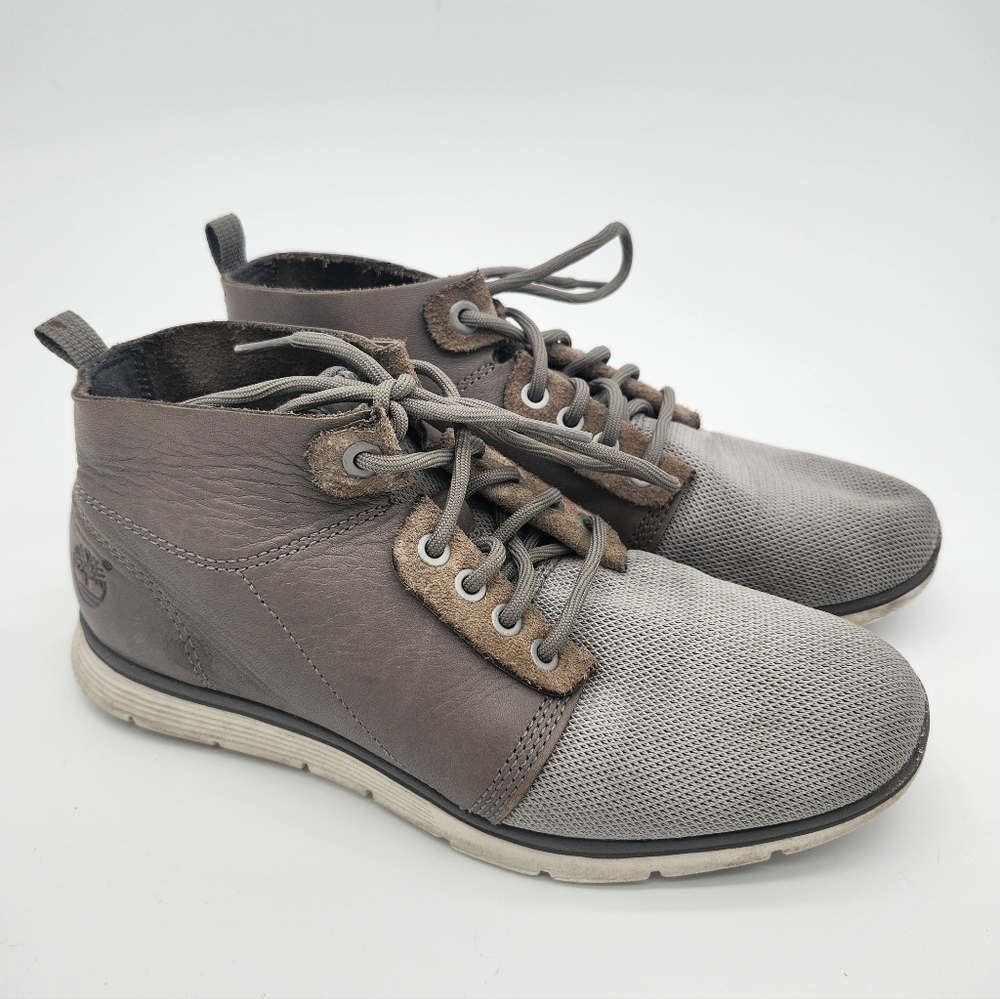 Timberland Womens A1JEM Chukka Boots Size 6 Gray Leather Mesh Lace-Up
